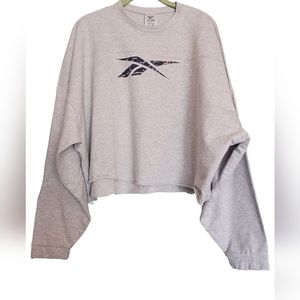 Reebok Heather Gray Cropped Sweatshirt NWT, 1X/16W